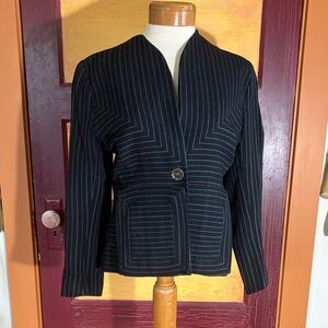 Vintage 50’s Fitted,Black Striped wool jacket